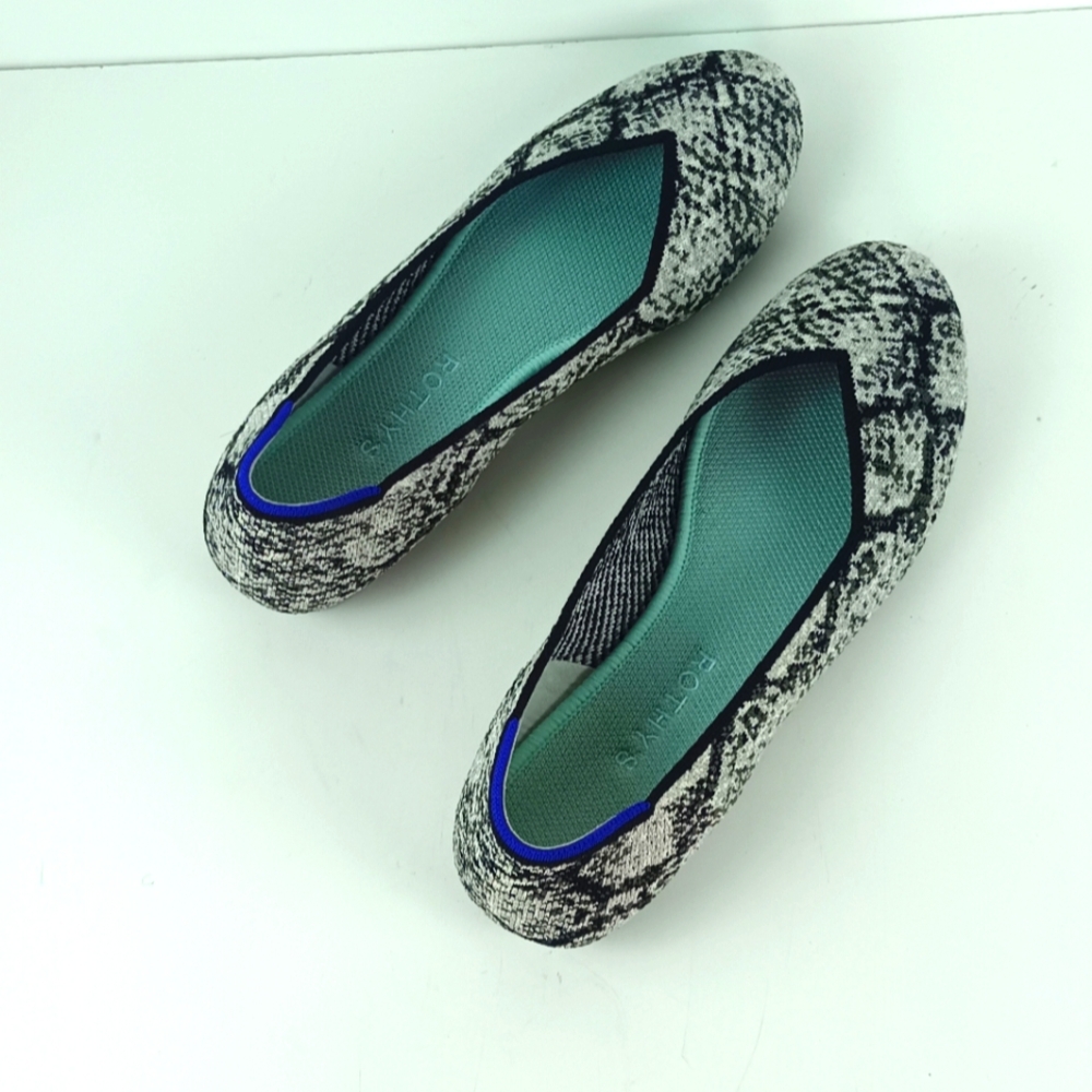 Rothy's  Python Black and White Patterned Flats Size 8.5